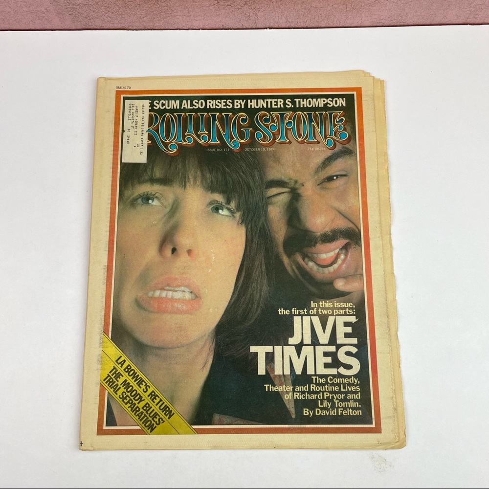 Vintage Rolling Stone Magazine Richard Pryor Lily Tomlin October 10, 1974 Music